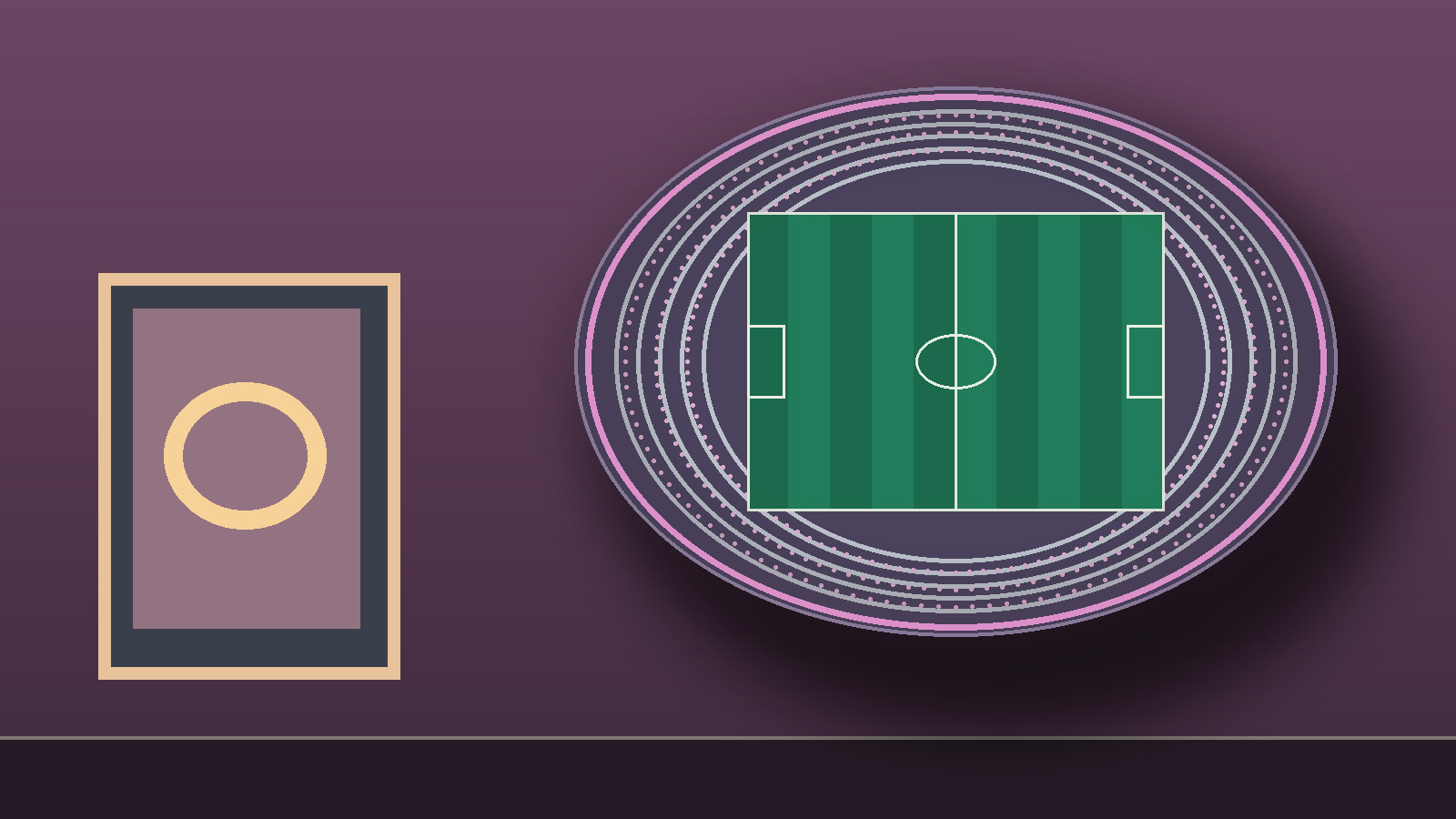 Illustration d'un coin décoration football et d'un stade en relief LED à offrir