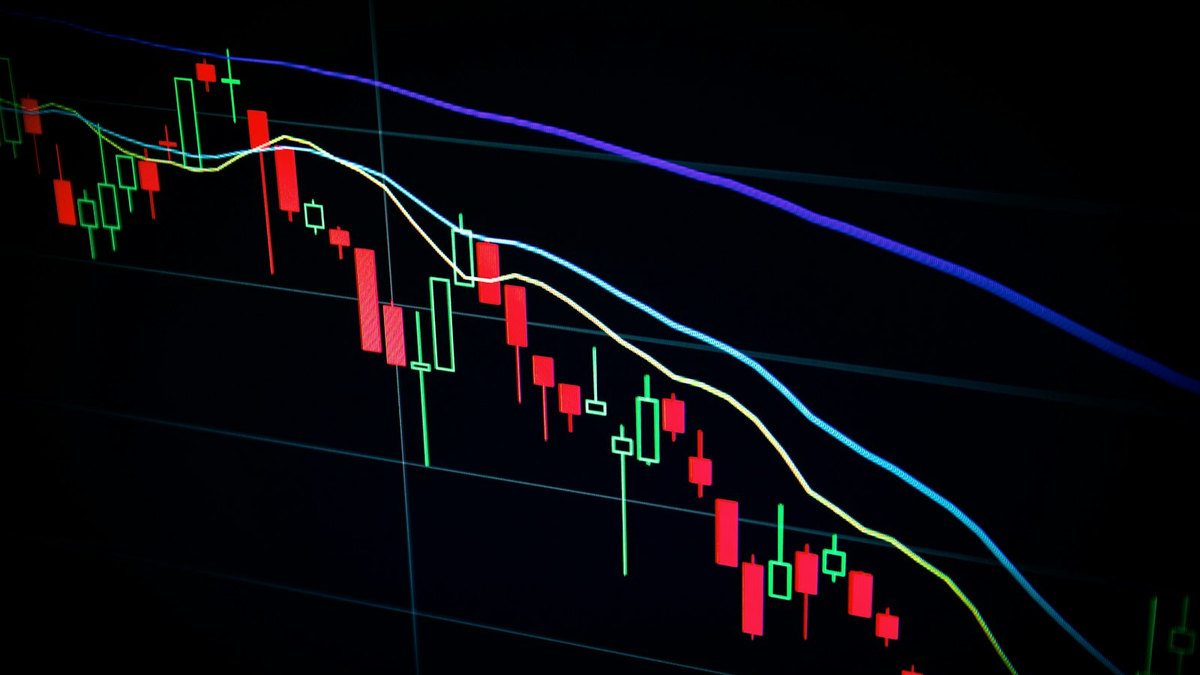 Graphique de marché financier sur un écran